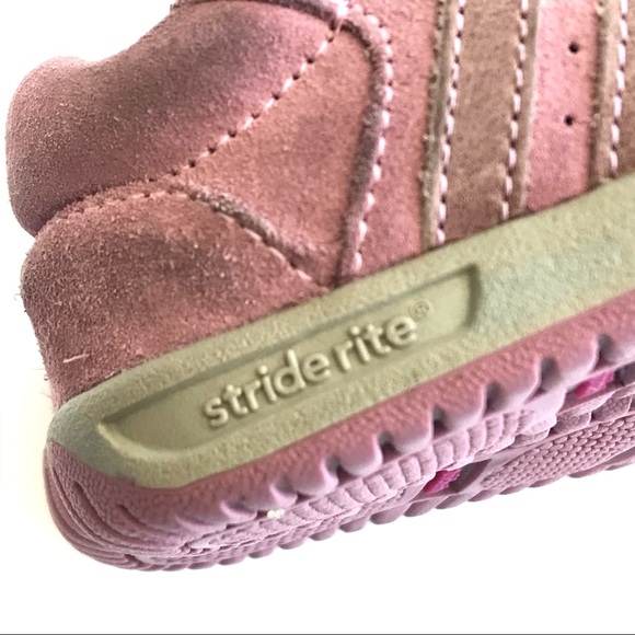 Stride Rite SPROUT Toddler Girl size 4.5M ROSEY SUEDE Pink Lace-Up Sneaker Shoes - Picture 4 of 7